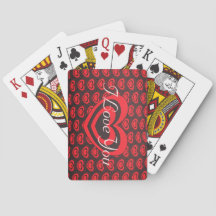 Valentine's Day Red + Black Classic Playing Cards