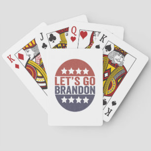 Baraja De Cartas Vamos a Brandon Funny Bandera Patriótica Americana