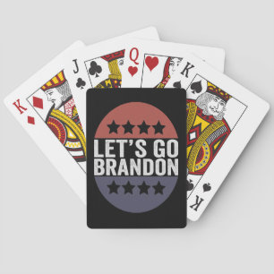Baraja De Cartas Vamos a Brandon Funny Bandera Patriótica Americana