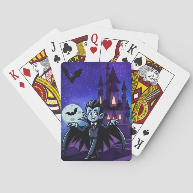 Baraja De Cartas Vampión de Halloween, caprichoso (Reverso)