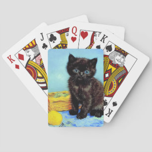 Baraja De Cartas Van Gogh Black Kitten con yarn