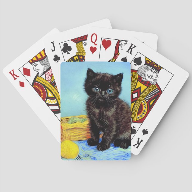 Baraja De Cartas Van Gogh Black Kitten con yarn (Reverso)