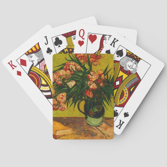 Baraja De Cartas Van Gogh Vase Con Oleanders Y Libros Arte Floral (Reverso)