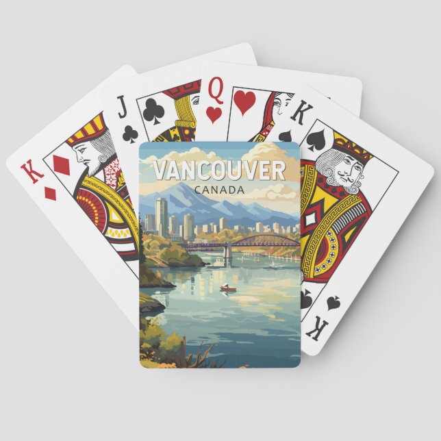 Baraja De Cartas Vancouver Canadá Viajes de arte (Reverso)