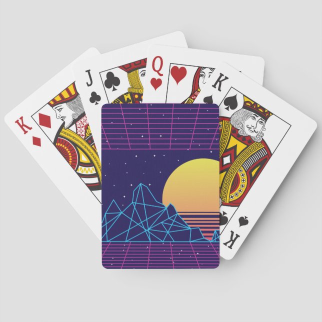 Baraja De Cartas Vaporwave Sunset (Reverso)