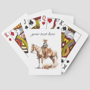 Baraja De Cartas vaquera rubia montando un caballo, personalizable
