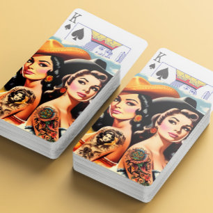 Baraja De Cartas Vaqueras Tatuadas Vintage