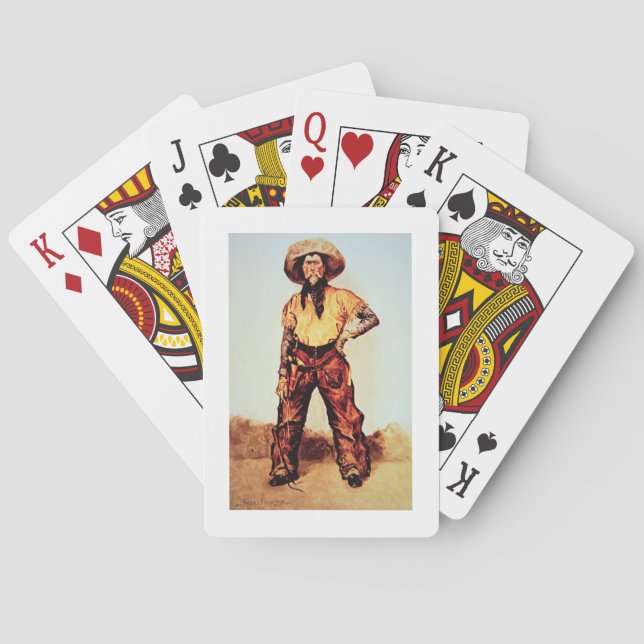 Baraja De Cartas Vaquero de Tejas, c.1890 (aceite en lona) (Reverso)