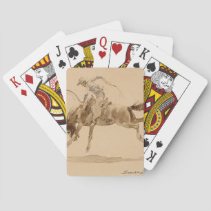 Baraja De Cartas Vaquero en un caballo desbocado de Edward Borein