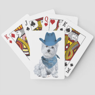 Baraja De Cartas Vaquero Westie en Azul
