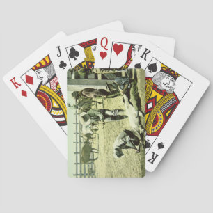 Baraja De Cartas Vaqueros americanos que califican un becerro,