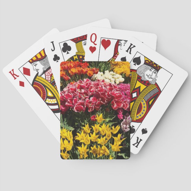 Baraja De Cartas Variedad de tulipanes (Reverso)