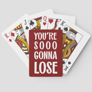 Baraja De Cartas Vas a Perder Divertida Tipografía Caprichosa Roja