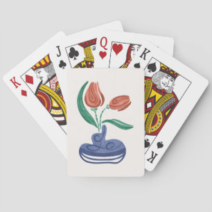 Baraja De Cartas Vasa moderna con tulipanes   Arte De Vida Con Flor