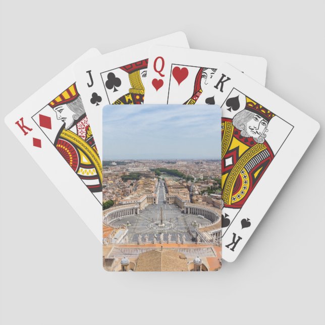 Baraja De Cartas Vaticano, Italia: Vista aérea de la Plaza San Pedr (Reverso)