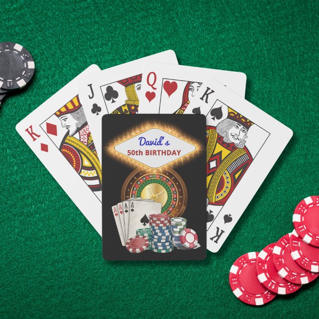 Baraja De Cartas Vegas Casino Night Black Birthday Party Favors (Casino Night Las Vegas Themed Birthday Party Playing Card Favors)