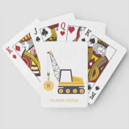 Baraja De Cartas Vehículo Monograma de la grúa de construcción amar