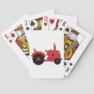 Baraja De Cartas Vehículo Tractor Rojo de Granja