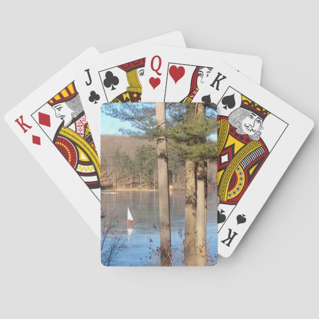 Baraja De Cartas Vela helada en el lago. — (Reverso)
