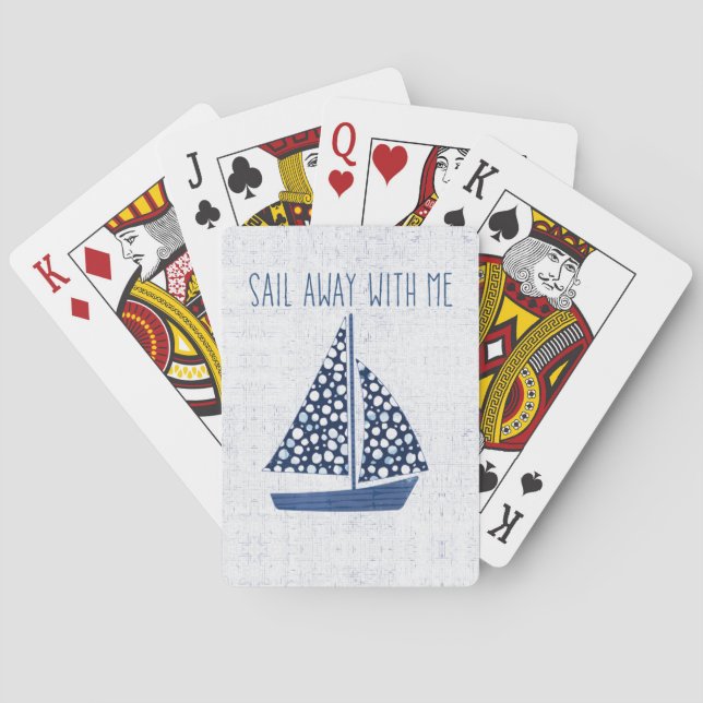 Baraja De Cartas Vela náutica de la cita el | lejos conmigo (Reverso)