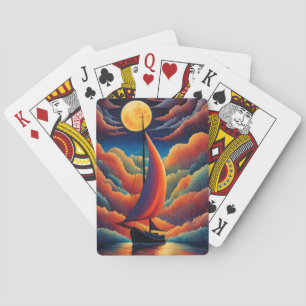 Baraja De Cartas Velas rojas en luna