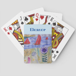 Baraja De Cartas Velas Rojas y Flores 