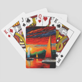 Baraja De Cartas Velero al atardecer 3