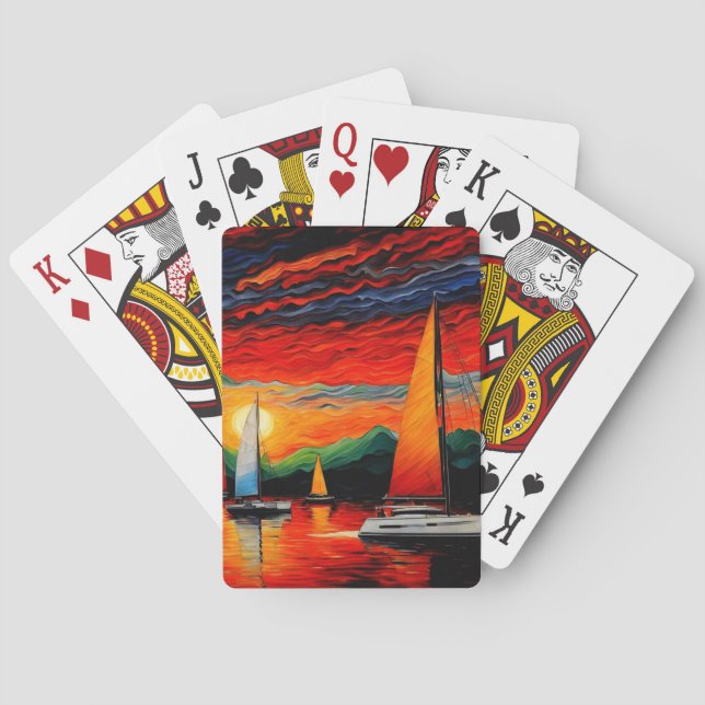 Baraja De Cartas Velero al atardecer 3 (Reverso)