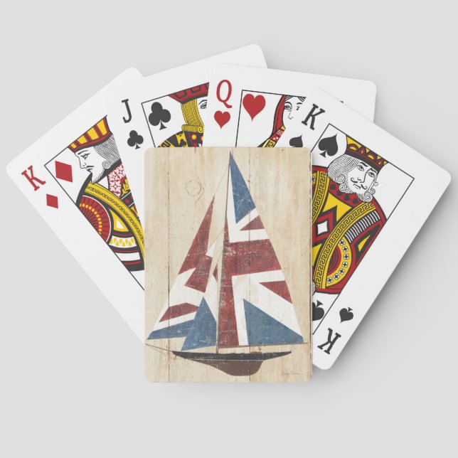 Baraja De Cartas Velero británico de la bandera (Reverso)