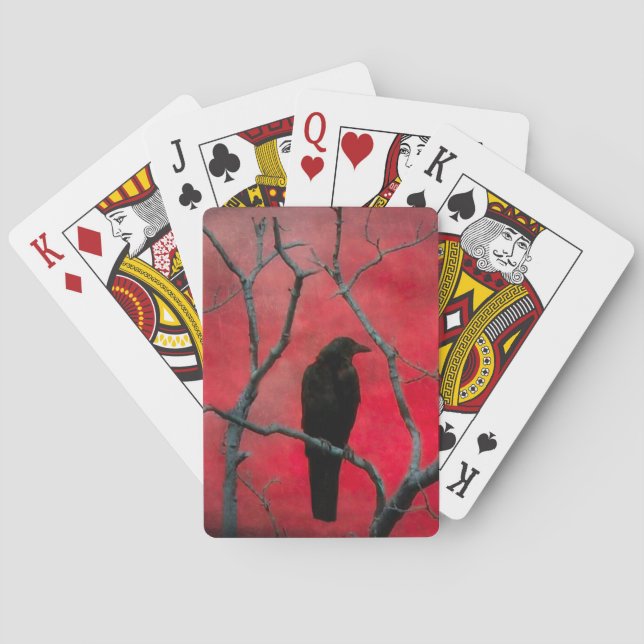 Baraja De Cartas Velvet Red Night Crow (Reverso)