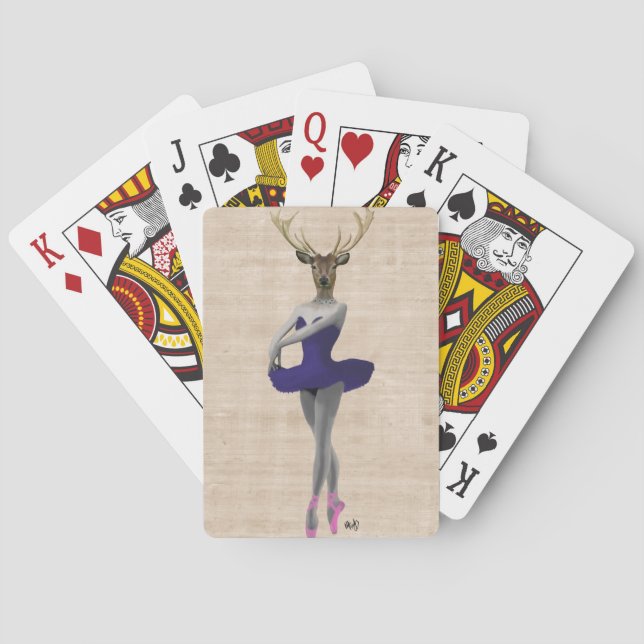 Baraja De Cartas Venado de ballet en azul (Reverso)