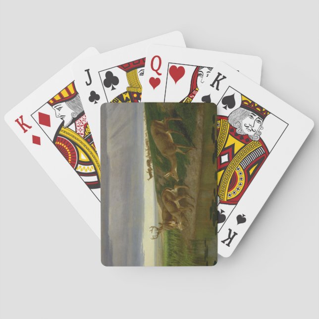 Baraja De Cartas Venado en la pradera (por William Holbrook Beard) (Reverso)