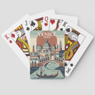 Baraja De Cartas Venecia Italia Viajes Antiguos Góndola Canal