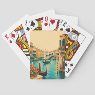 Baraja De Cartas Venecia Italia Viajes Antiguos Gran Canal Gondola