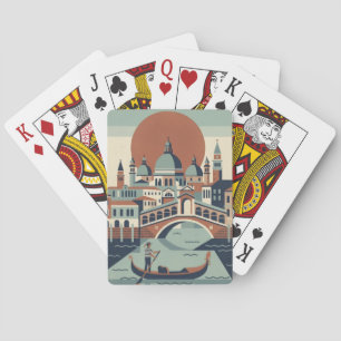 Baraja De Cartas Venecia retro Italia Viajes en góndola Canal