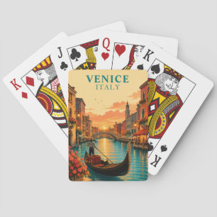 Baraja De Cartas Venecia Romántica Italia Paseo en góndola Atardece