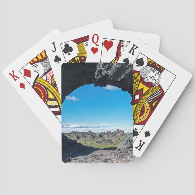 Baraja De Cartas Ventana de lava en Dimmuborgir, zona de Myvatn - I (Reverso)