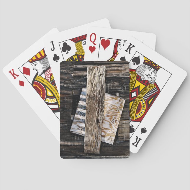 Baraja De Cartas Ventana de vieja casa de madera tapiada (Reverso)