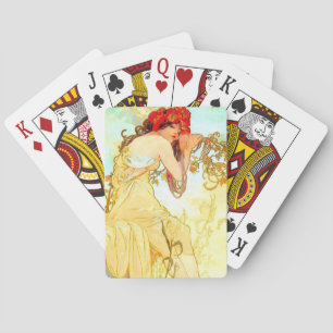 Baraja De Cartas Verano de Art Nouveau de Alphonse Mucha