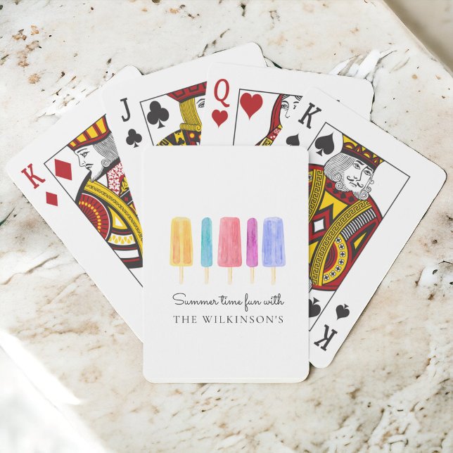 Baraja De Cartas verano moderno personalizado y colorido (modern simple fun in the sun popsical playing cards , full customizable to suite your needs)