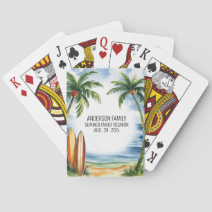 Baraja De Cartas Verano Sunset Beach Palm Tree Family Reunion Poker