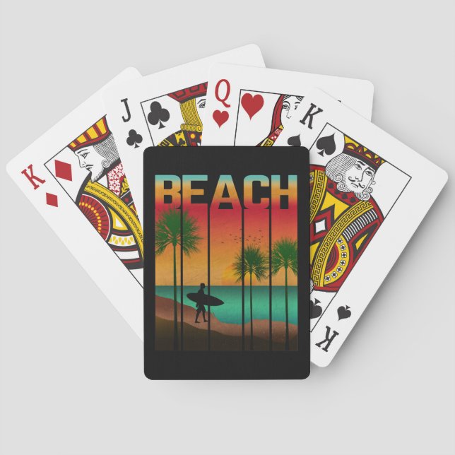 Baraja De Cartas Verano tropical de playa (Reverso)