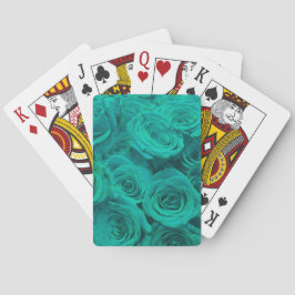Baraja De Cartas Verde azulado elegante romántico - rosas verdes