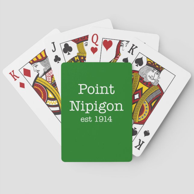 Baraja De Cartas Verde de las tarjetas que juegan de Nipigon (Reverso)