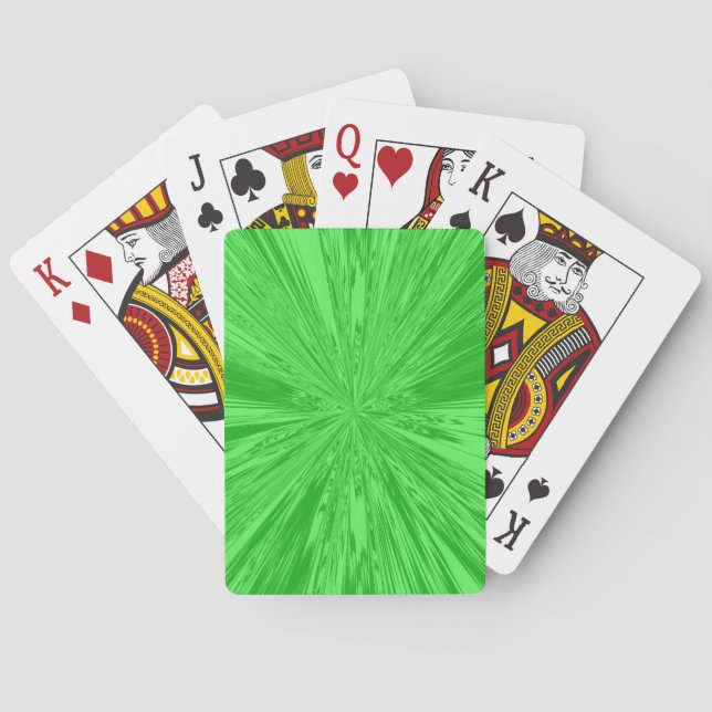 Baraja De Cartas Verde del satén (Reverso)