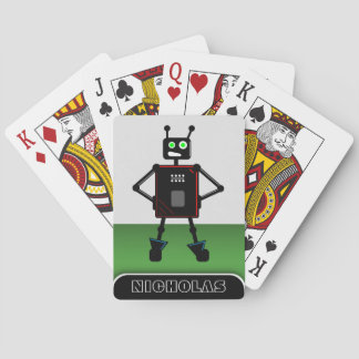 Baraja De Cartas Verde impetuoso del robot - robot personalizado
