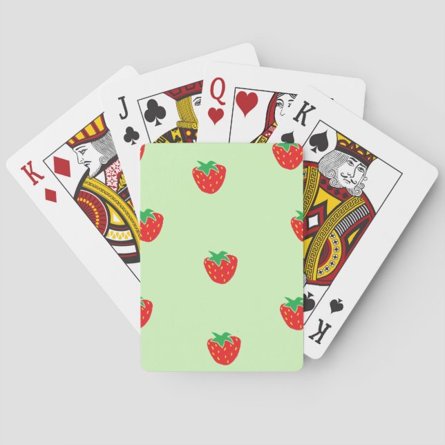 Baraja De Cartas Verde menta de las fresas (Reverso)