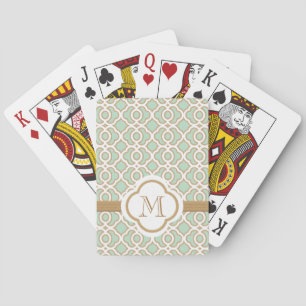 Baraja De Cartas Verde menta y oro