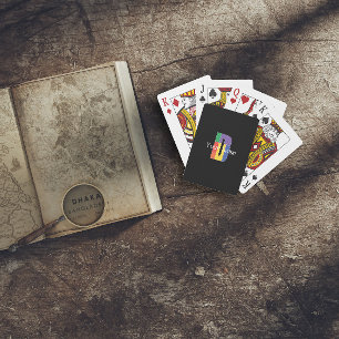 Baraja De Cartas Verde morado amarillo rojo Monograma D inicial neg
