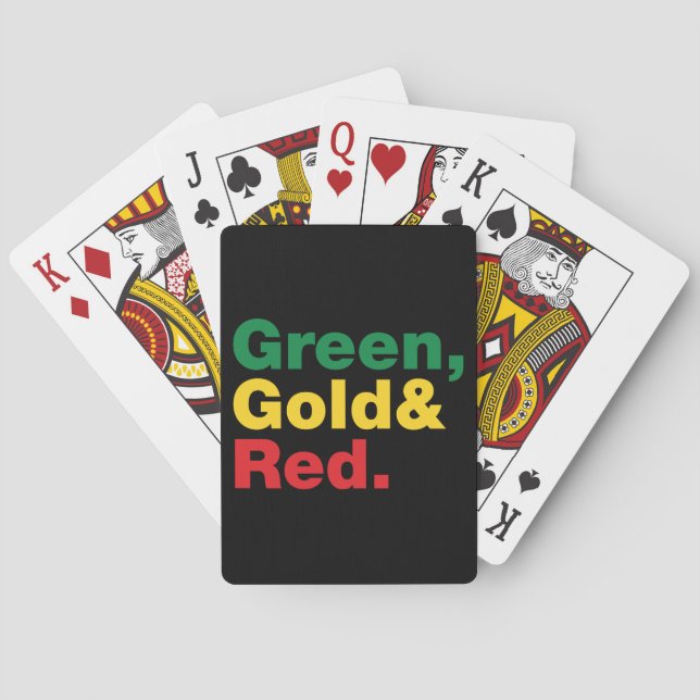 Baraja De Cartas Verde, Oro y Rojo. (Reverso)